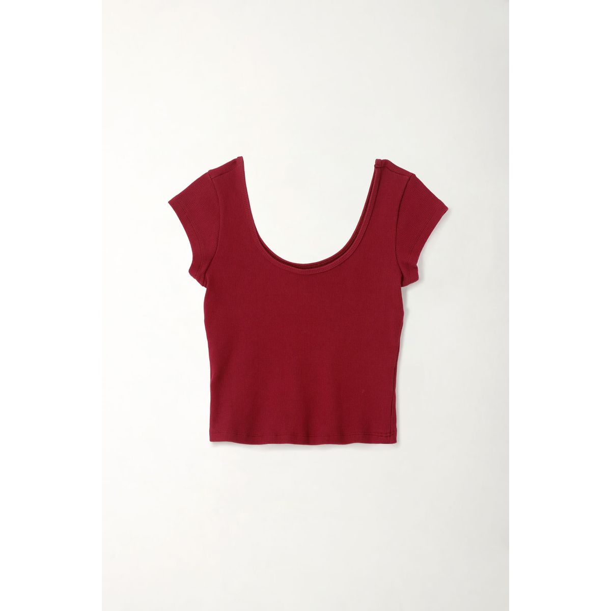 TENNIS - Camiseta en rib ajustada roja para mujer