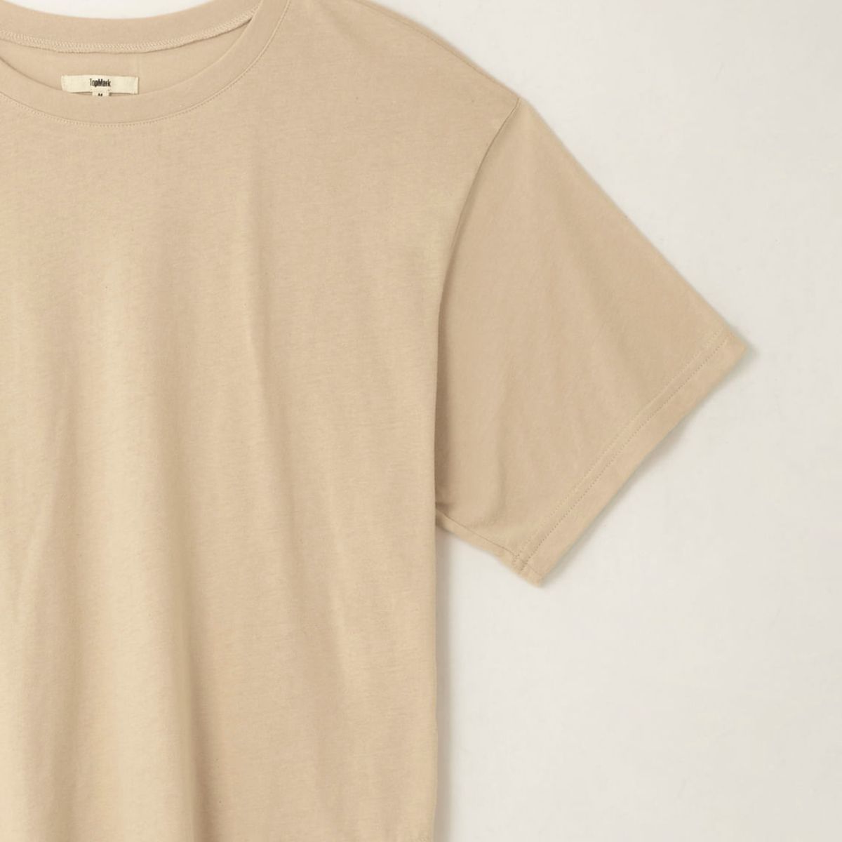 TOPMARK - Camiseta con ruedo asimétrico café para mujer