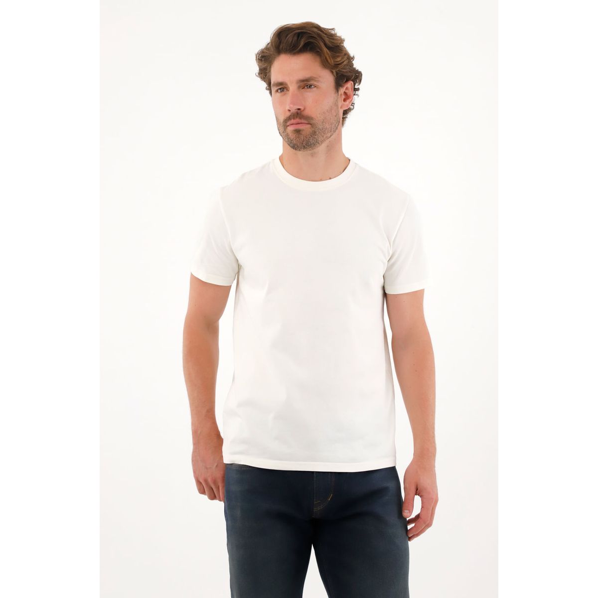 TENNIS - Camiseta manga corta en tela jersey crudo para hombre