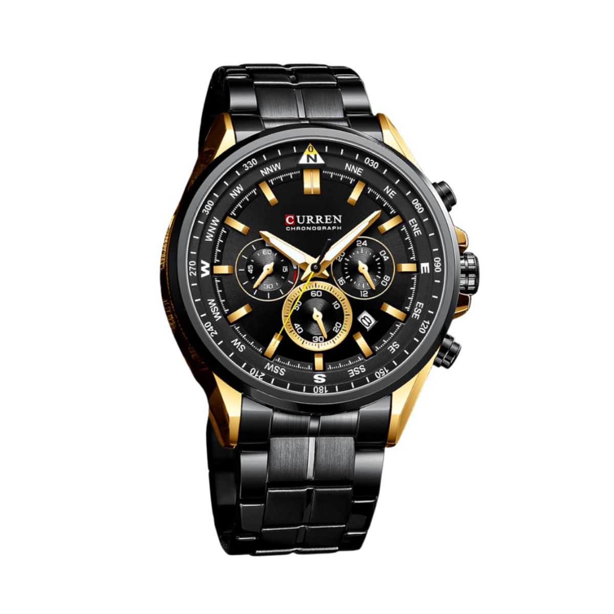 CURREN - Reloj Curren 8399 Cronógrafo En Acero Negro Para Hombre