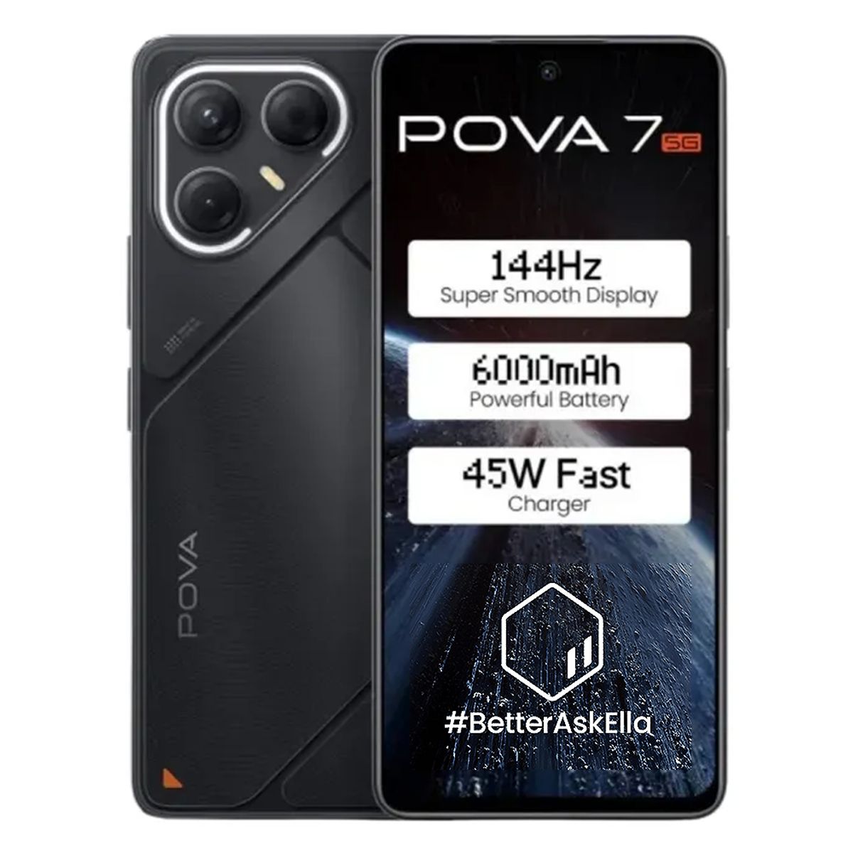 TECNO MOBILE - Celular Tecno POVA 7 5G 256GB 8GB (Ampliable a 16GB) Negro