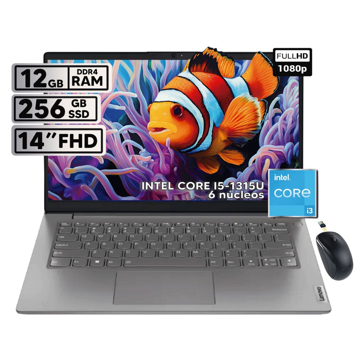 LENOVO - PORTATIL LENOVO V14 G4 IRU INTEL CORE I3-1315U 12GB RAM 256 GB SSD 14" FHD + MOUSE INALAMBRICO