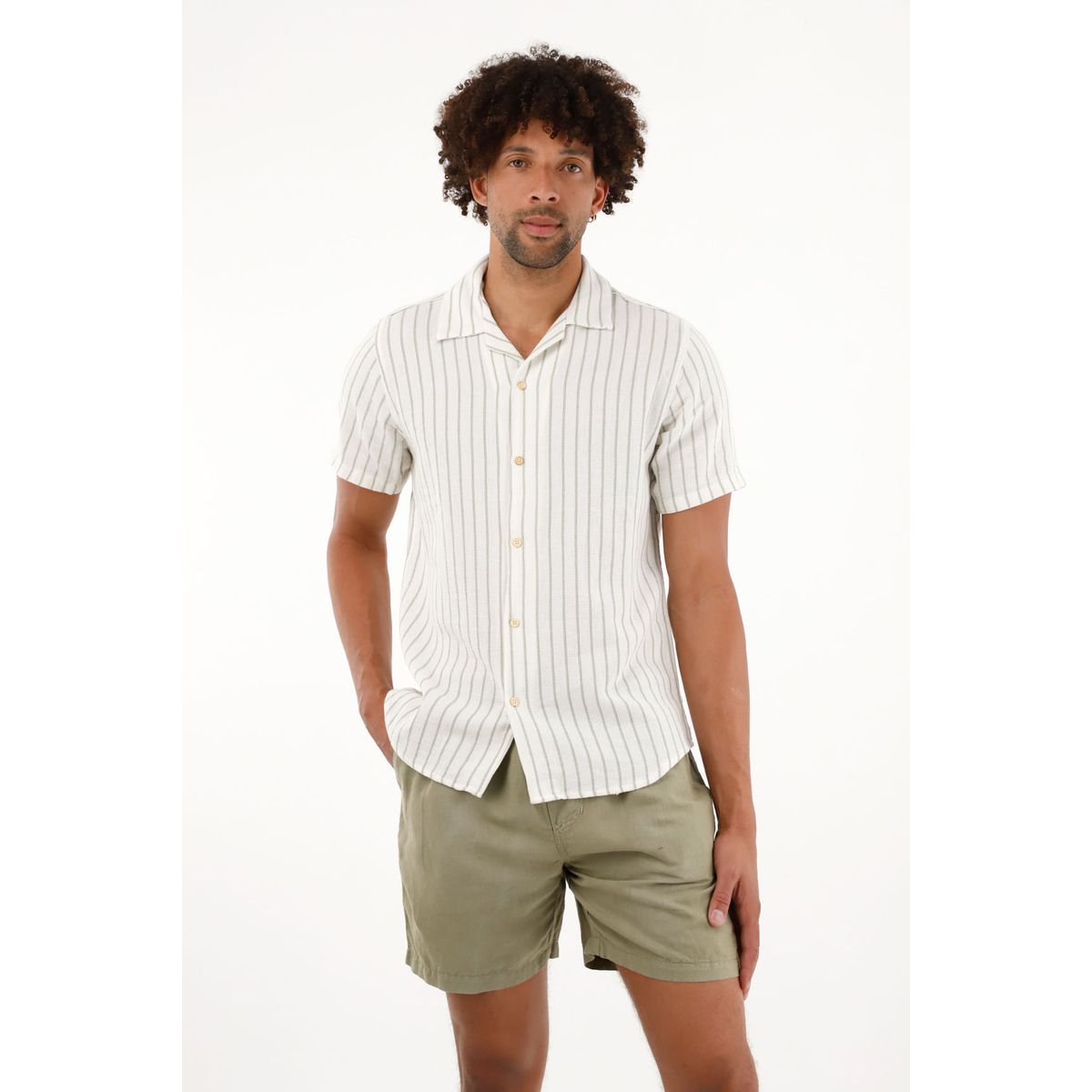 TENNIS - Camisa con diseño a rayas verde para hombre