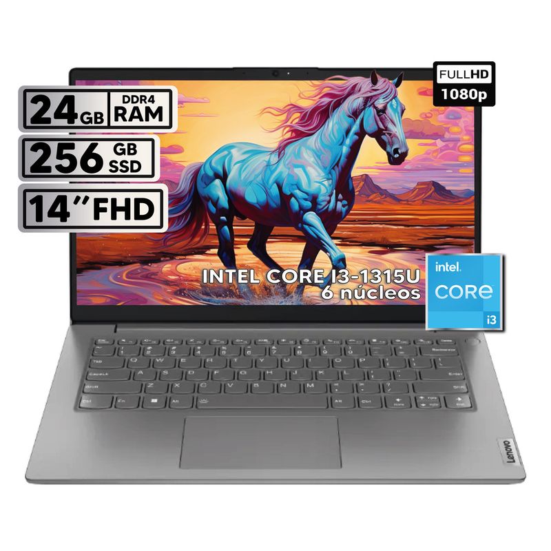 LENOVO - PORTATIL LENOVO V14 G4 IRU 14” FHD INTEL I3 24GB RAM 256GB SSD