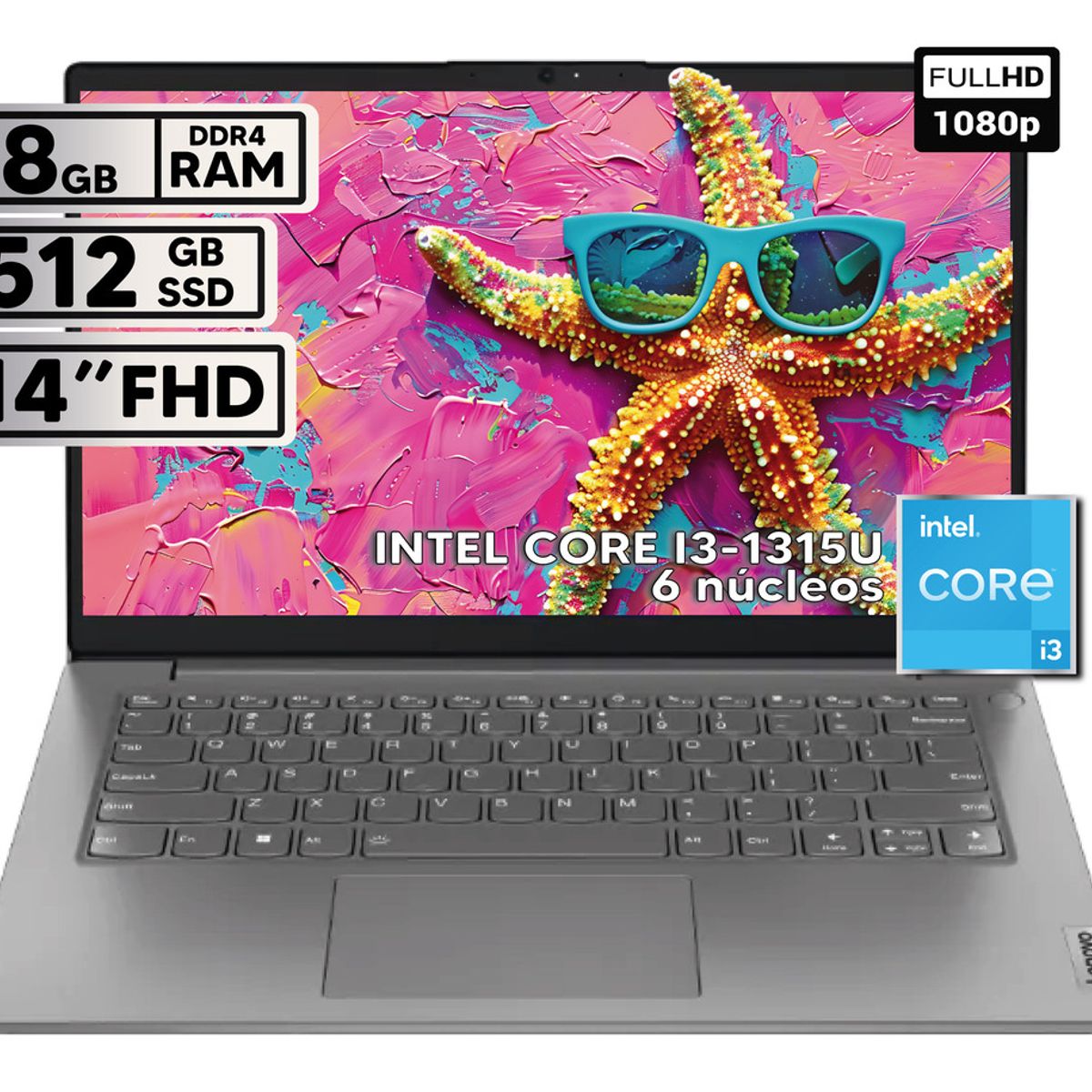 LENOVO - PORTATIL LENOVO V14 G4 IRU INTEL CORE I3-1315U 8GB RAM 512GB SSD 14 FHD + MOUSE INALAMBRICO