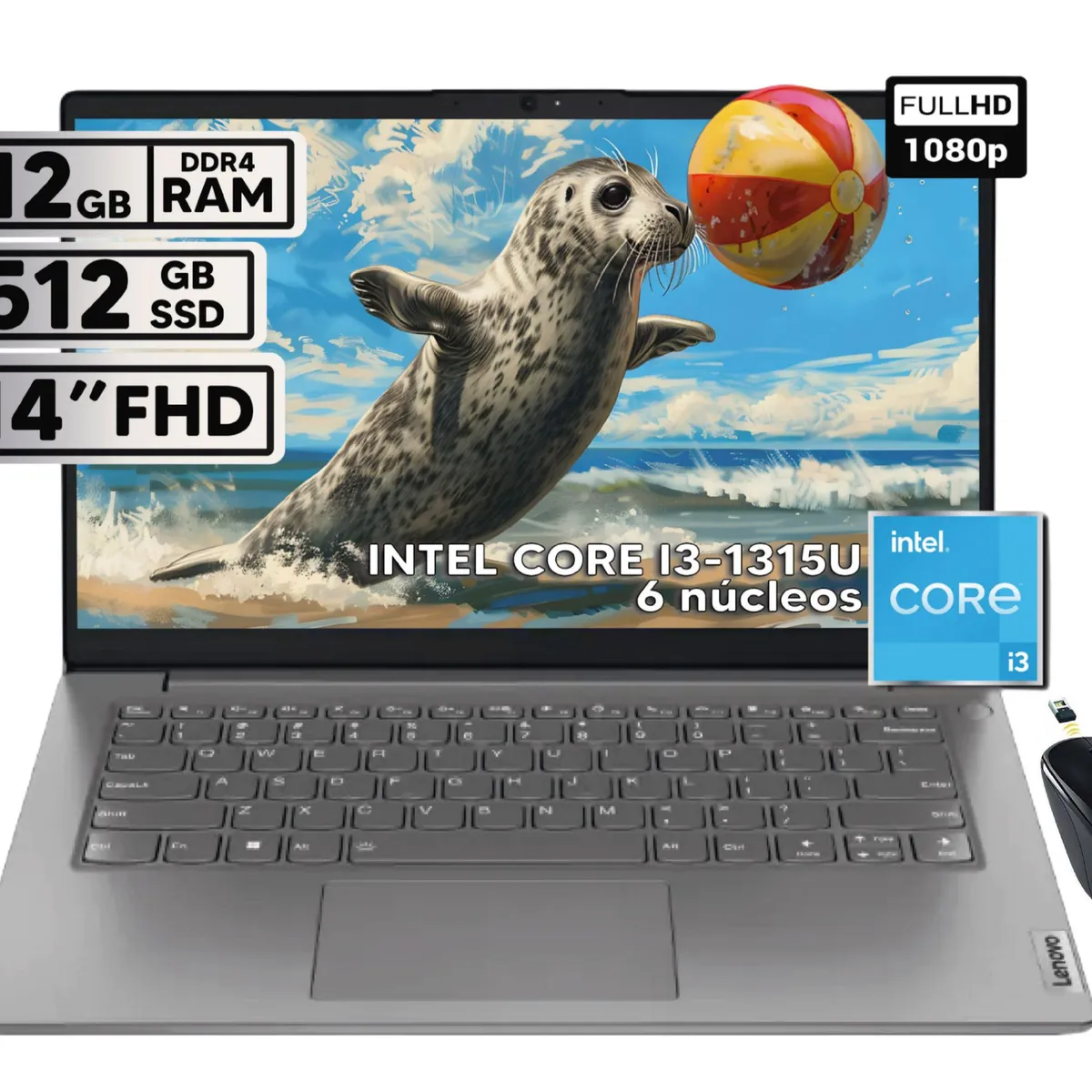 LENOVO - PORTATIL LENOVO V14 G4 IRU INTEL CORE I3-1315U 12GB RAM 512GB SSD 14 FHD + MOUSE INALAMBRICO