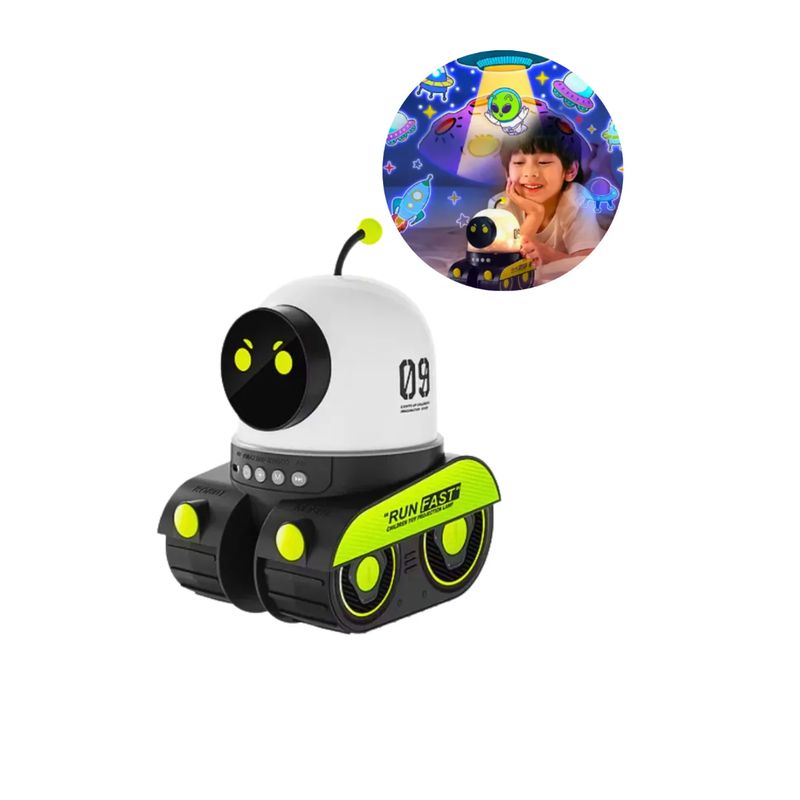 GENERICO - Robot Tanque Proyector Imagenes Intercambiables Velador Led Estructura
