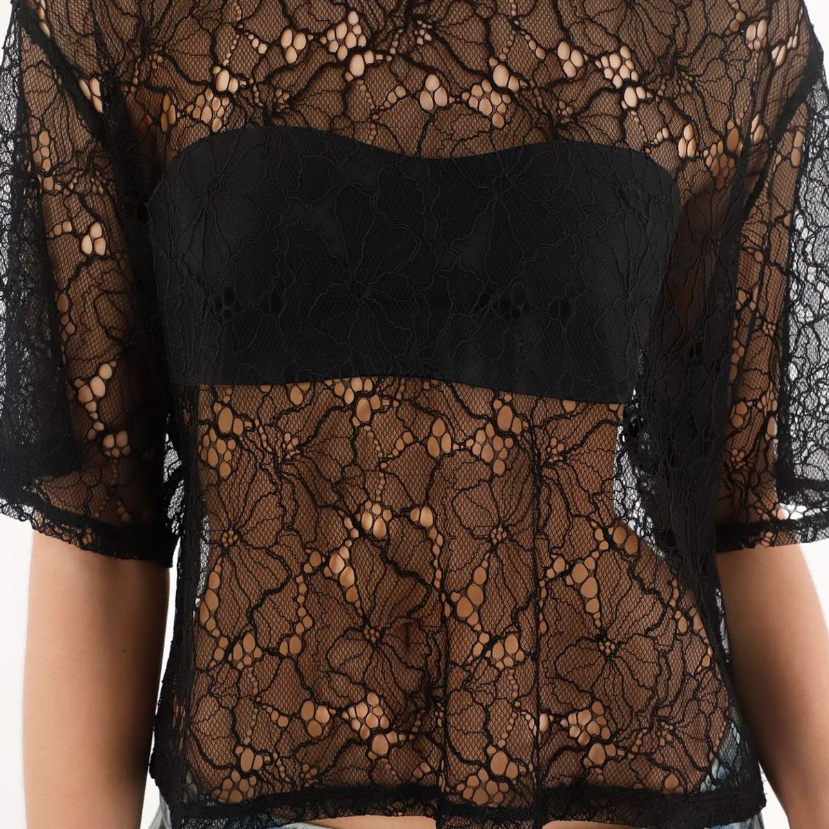 TENNIS - Camiseta Boxy fit de silueta amplia negra para mujer