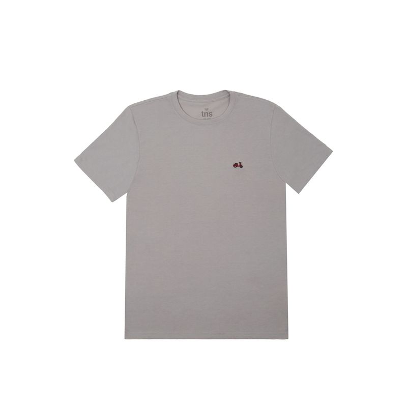 TENNIS - Camiseta gris con bordado en punto corazón para hombre