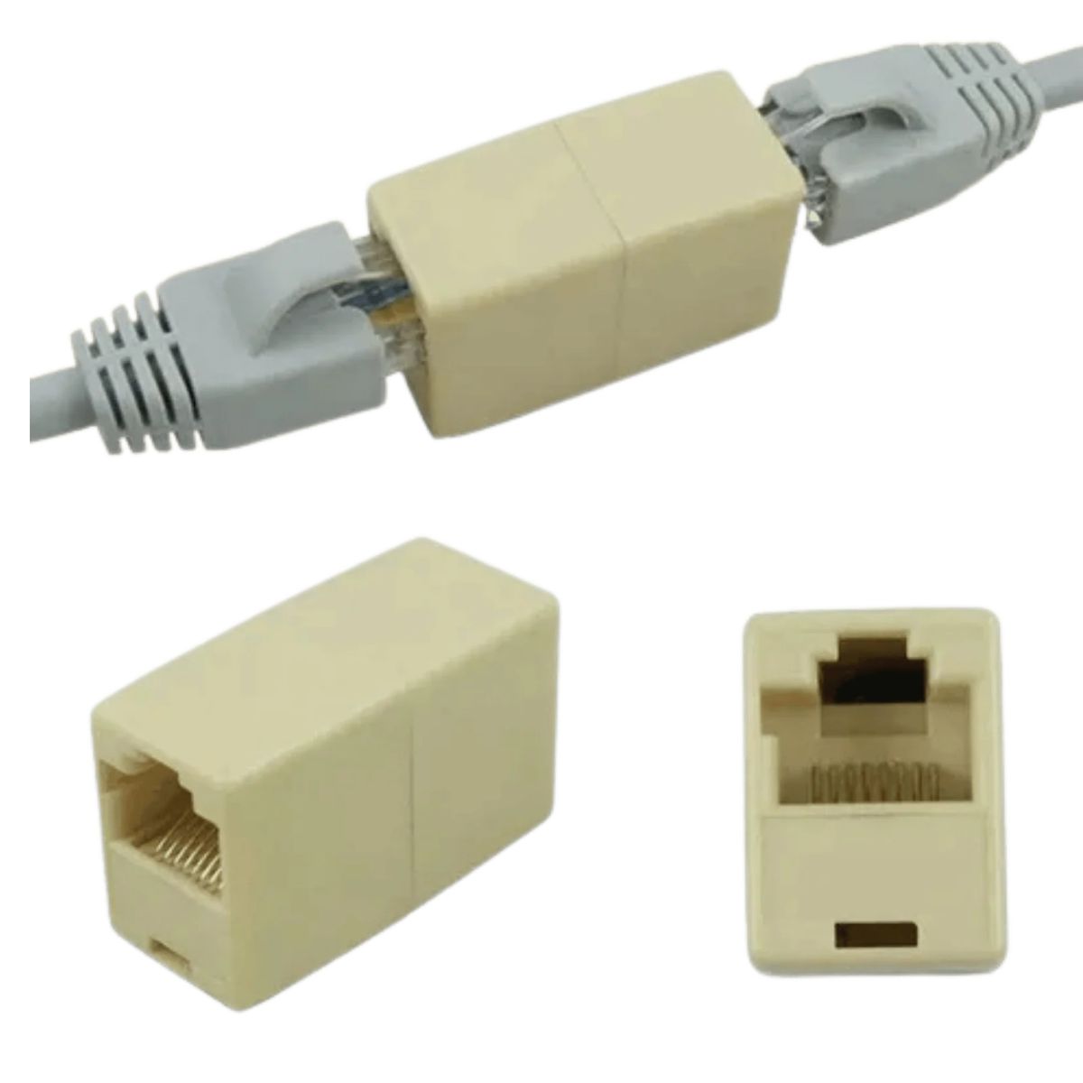 JALTECH - Adaptador unión RJ-45 hembra a hembra CAT 5 y 6