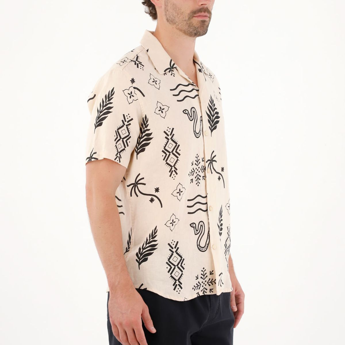 TENNIS - Camisa tipo bowling con estampado para hombre
