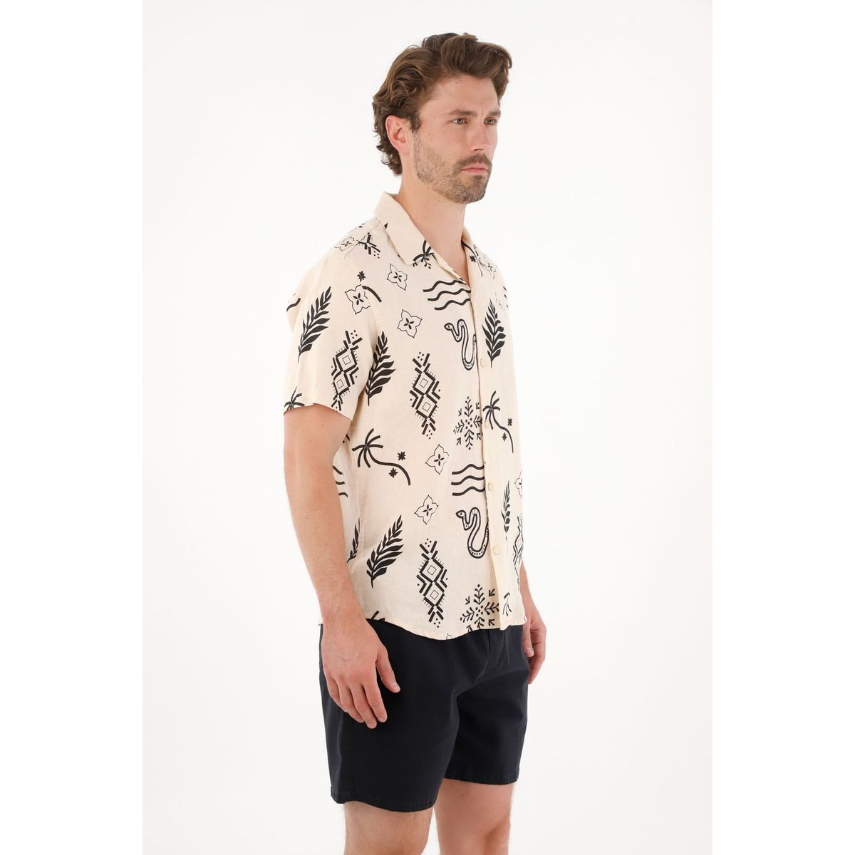 TENNIS - Camisa tipo bowling con estampado para hombre