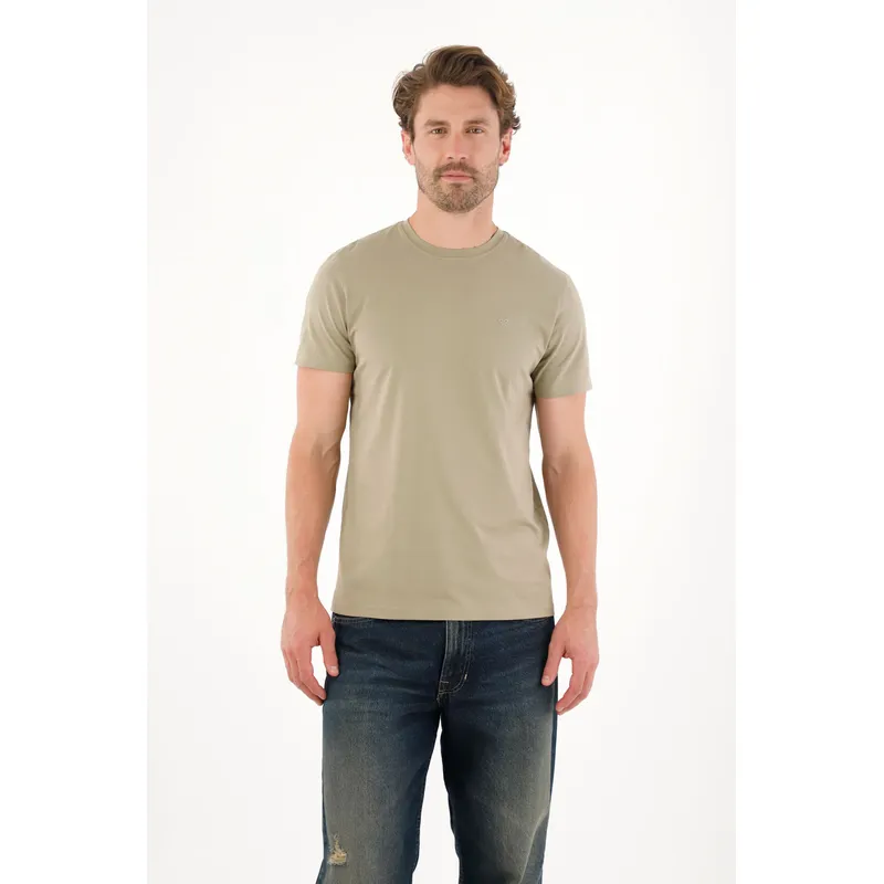 TENNIS - Camiseta manga corta con raqueta bordada verde para hombre