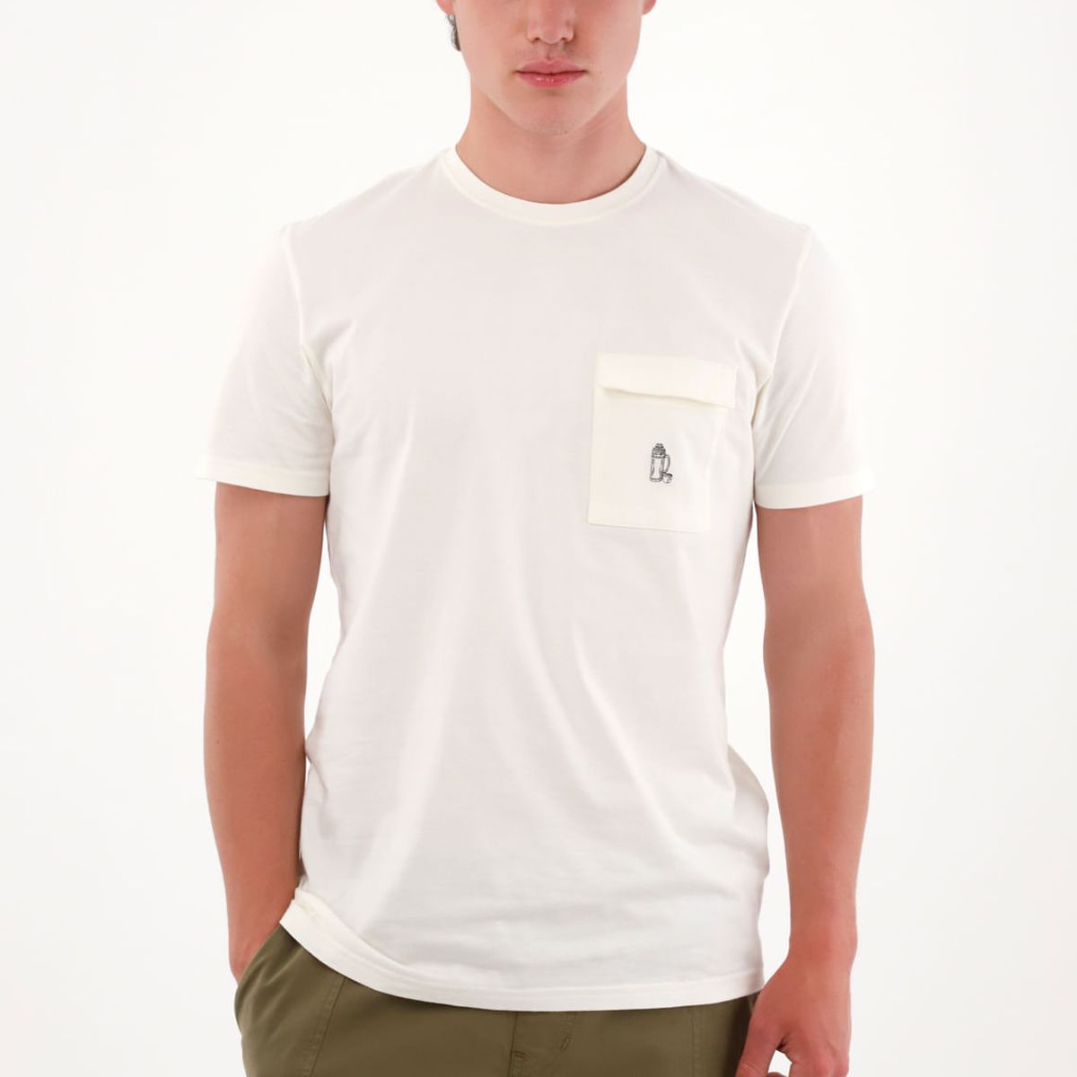 TENNIS - Camiseta con bolsillo de tapa crudo para hombre