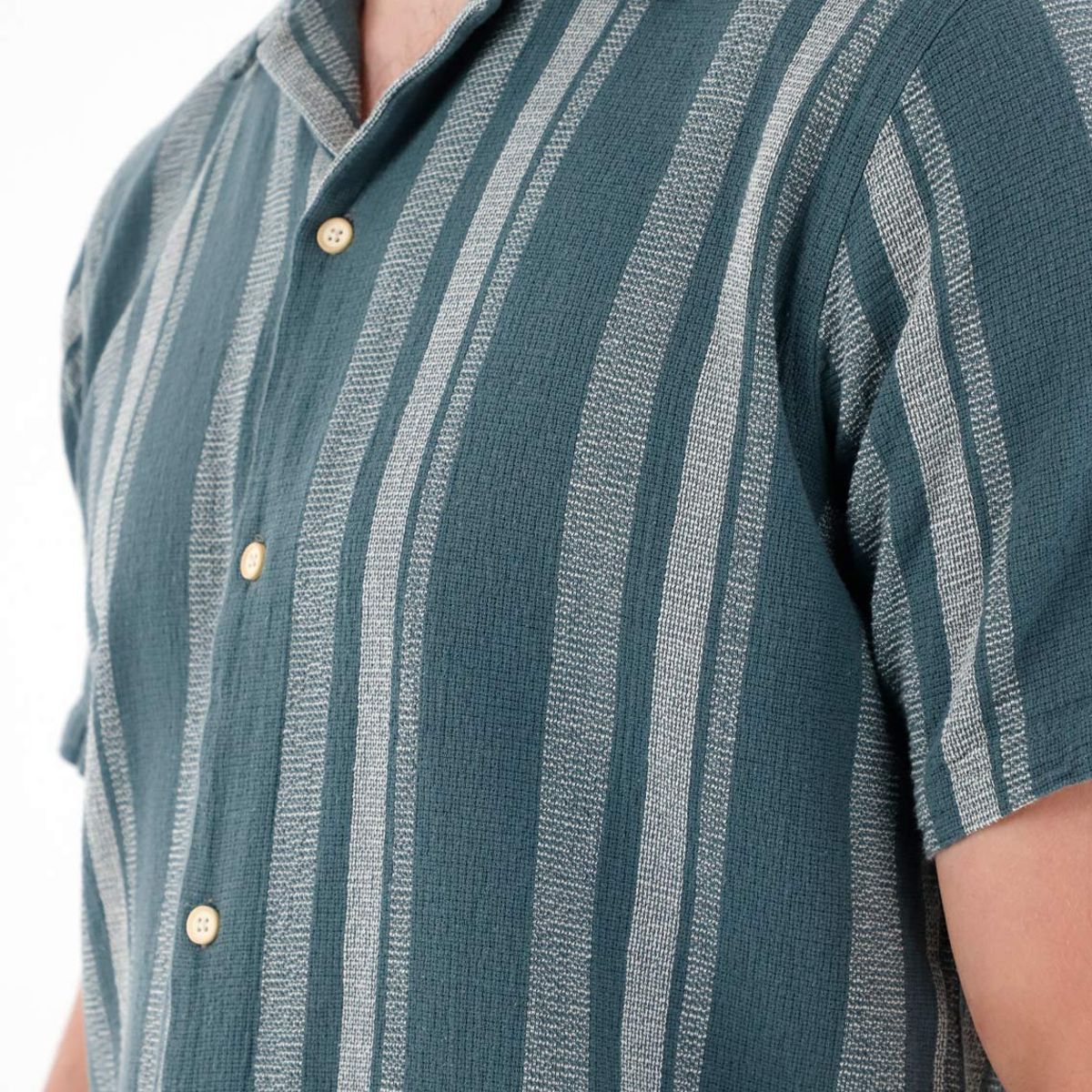 TENNIS - Camisa tipo bowling a rayas para hombre