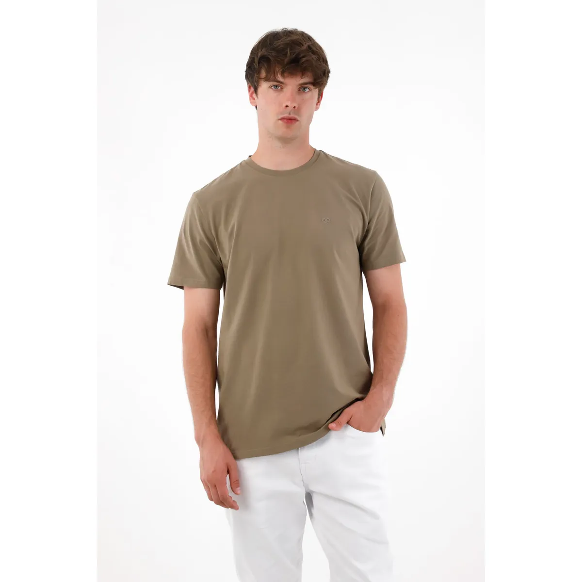 TENNIS - Camiseta con raqueta estampada café para hombre