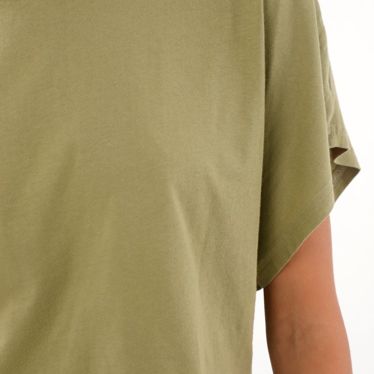 TOPMARK - Camiseta crop amplia verde para mujer