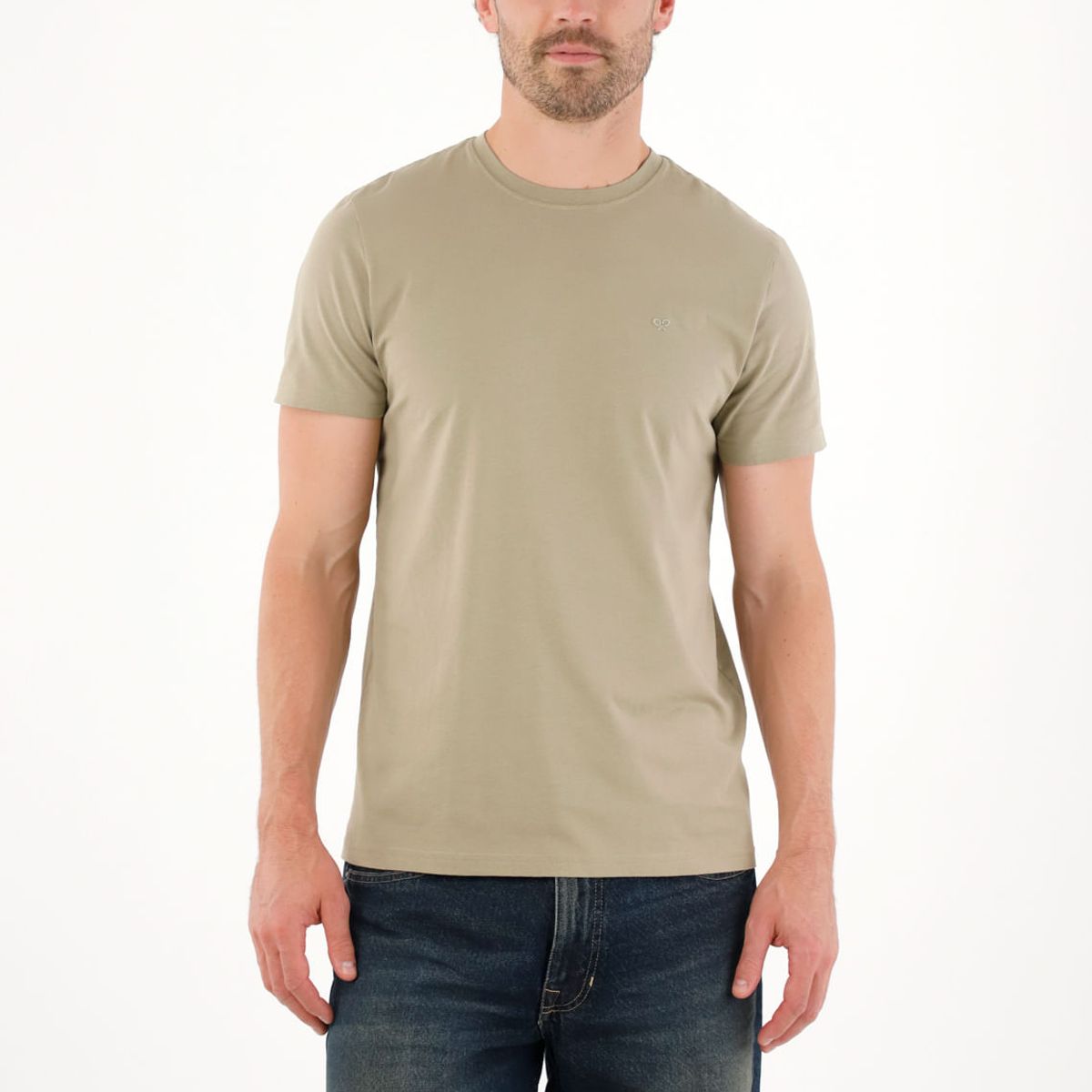 TENNIS - Camiseta manga corta con raqueta bordada verde para hombre