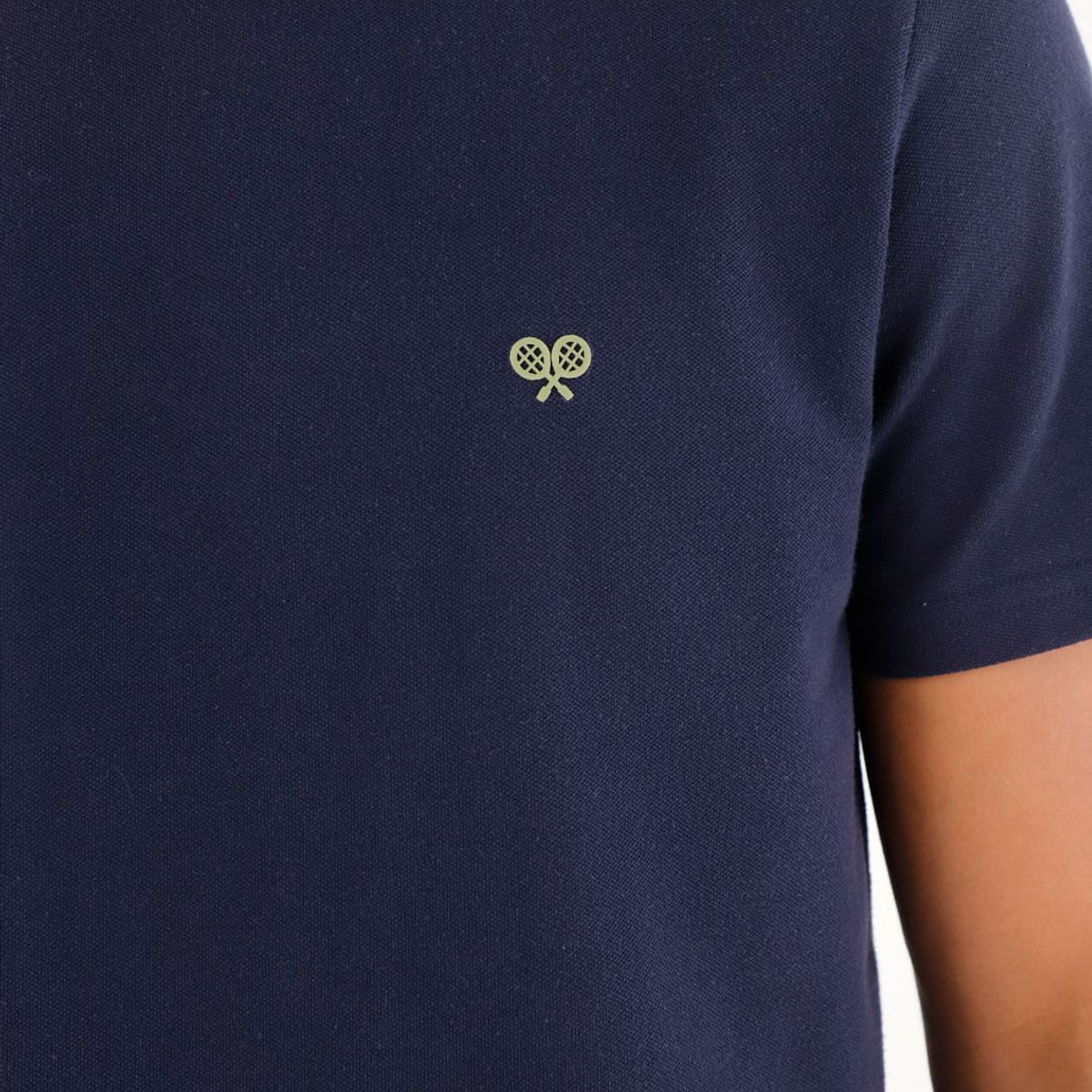 TENNIS - Camiseta en tela piqué azul para hombre