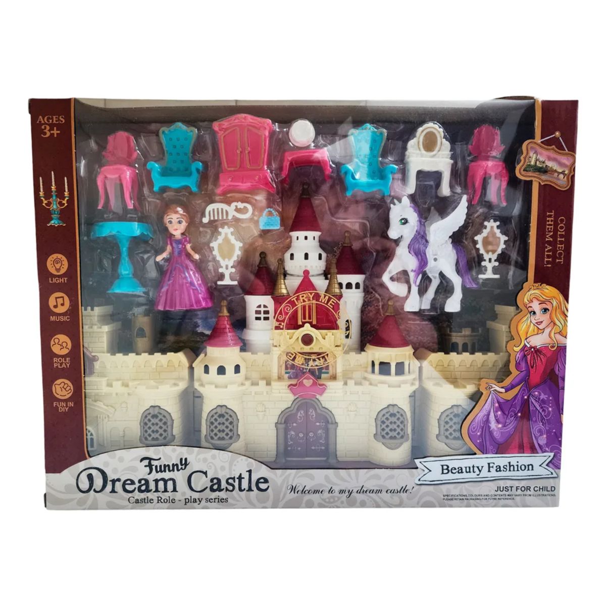 GENERICO - Castillo Reina Unicornio Accesorios Muebles Juguete Niñas