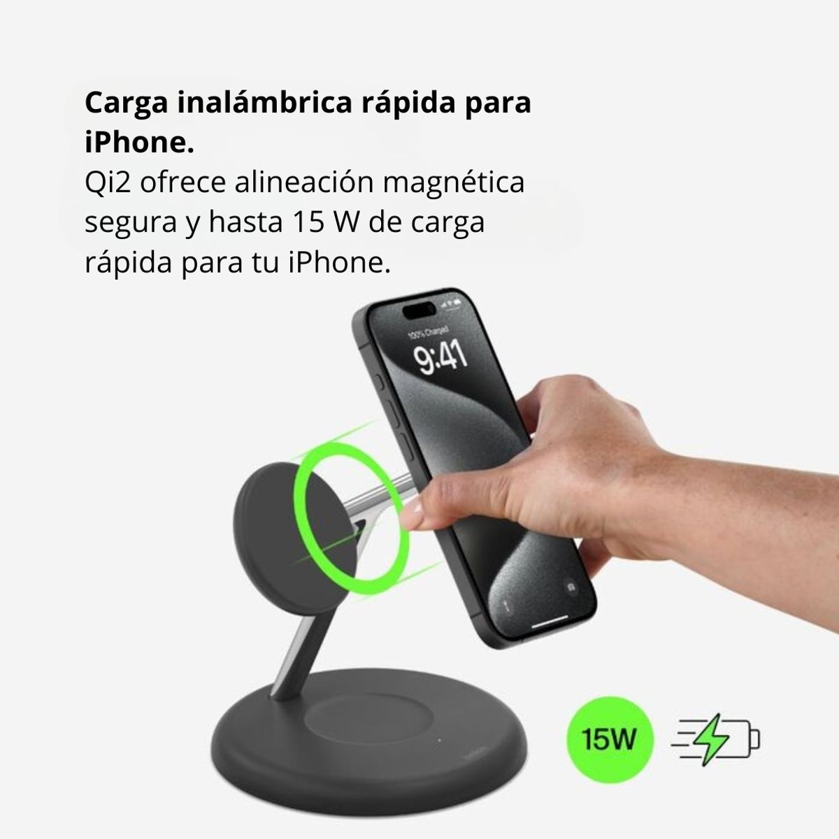 BELKIN - Cargador 3 en 1 Inalámbrico QI2 Magsafe Belkin Boostcharge 15W