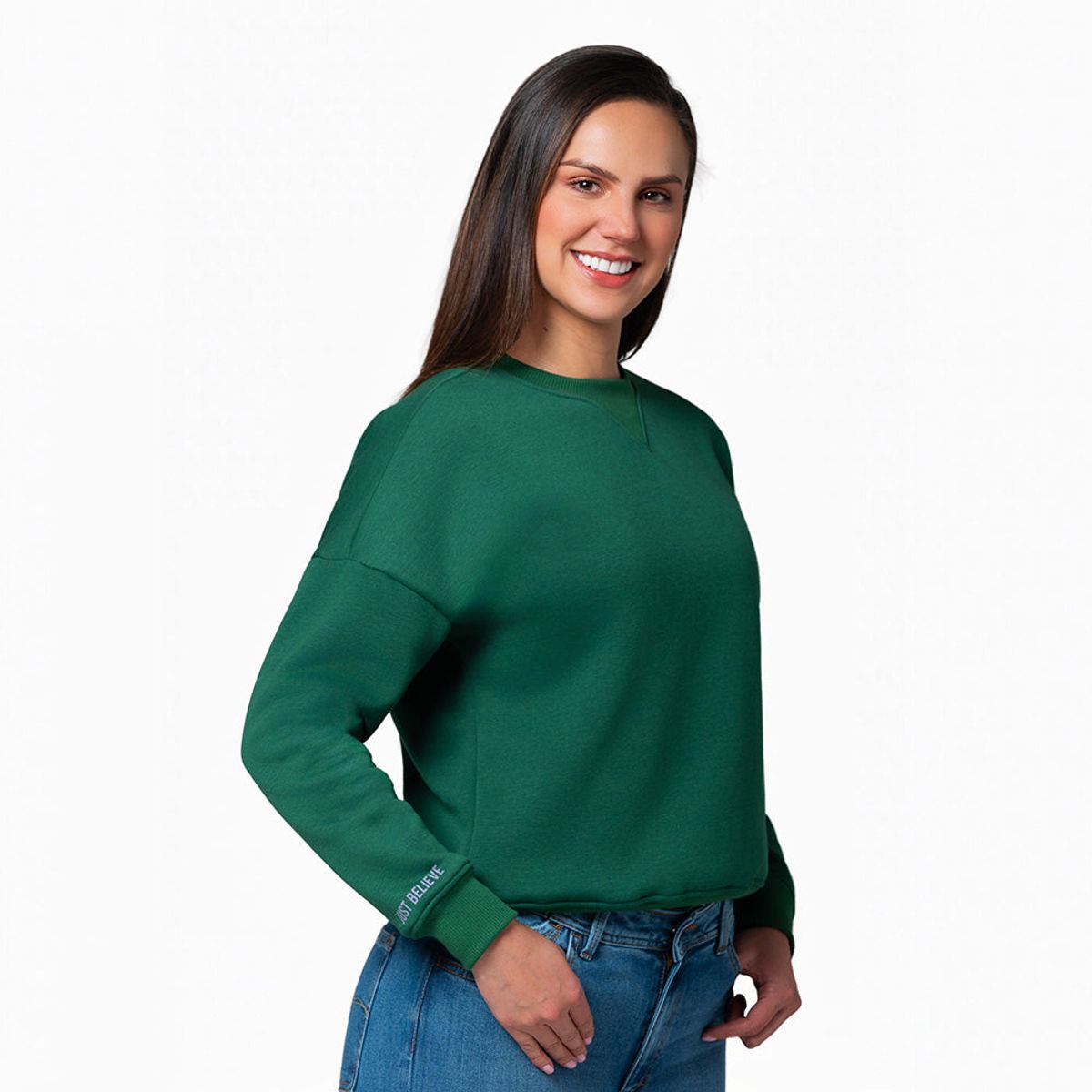 LEC LEE - Buzo Unicolor Cerrado Mujer Lec Lee Verde Esmeralda