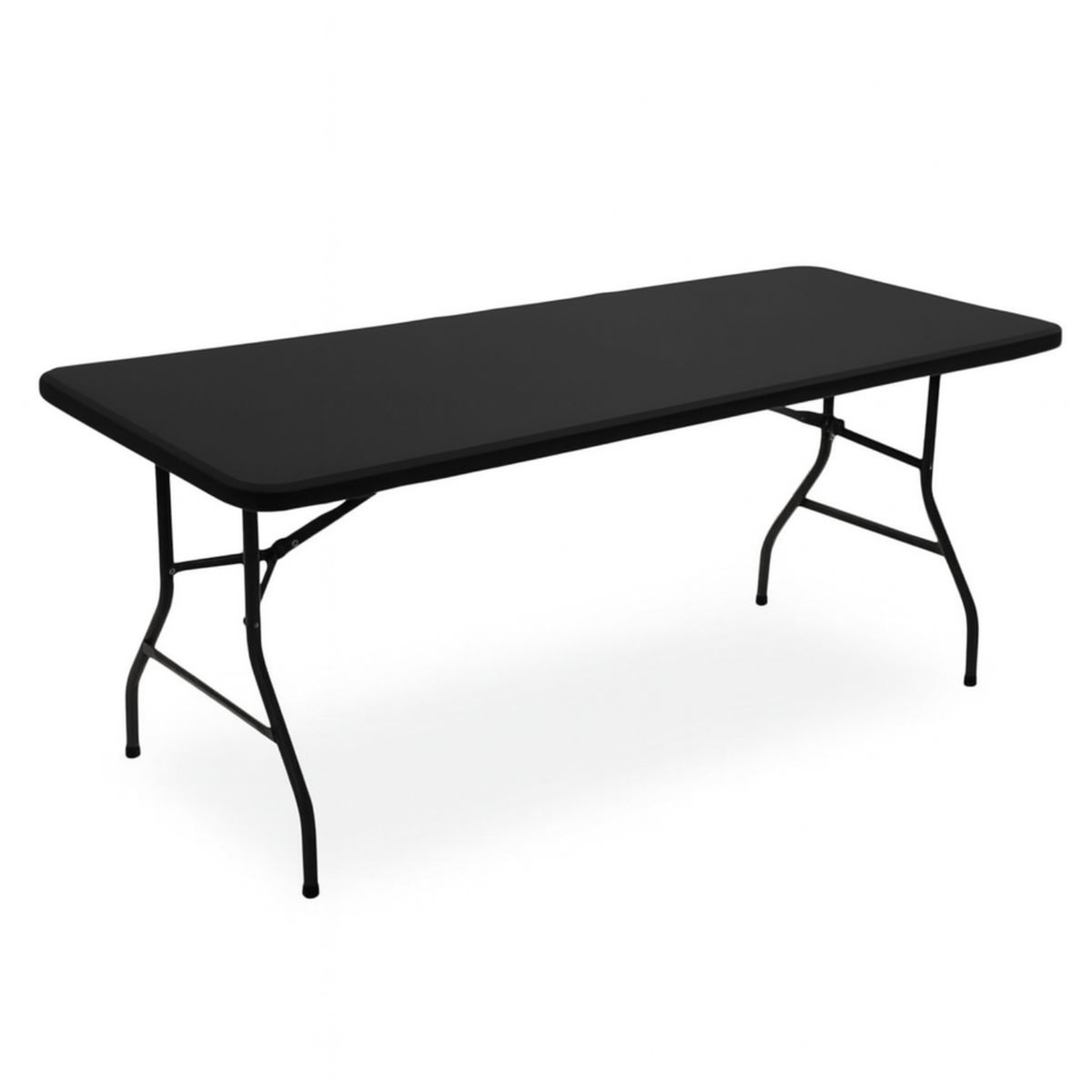 DEALIO - Mesa Portafolio Plegable 180 cm Negra Exterior Jardín Terraza Comedor