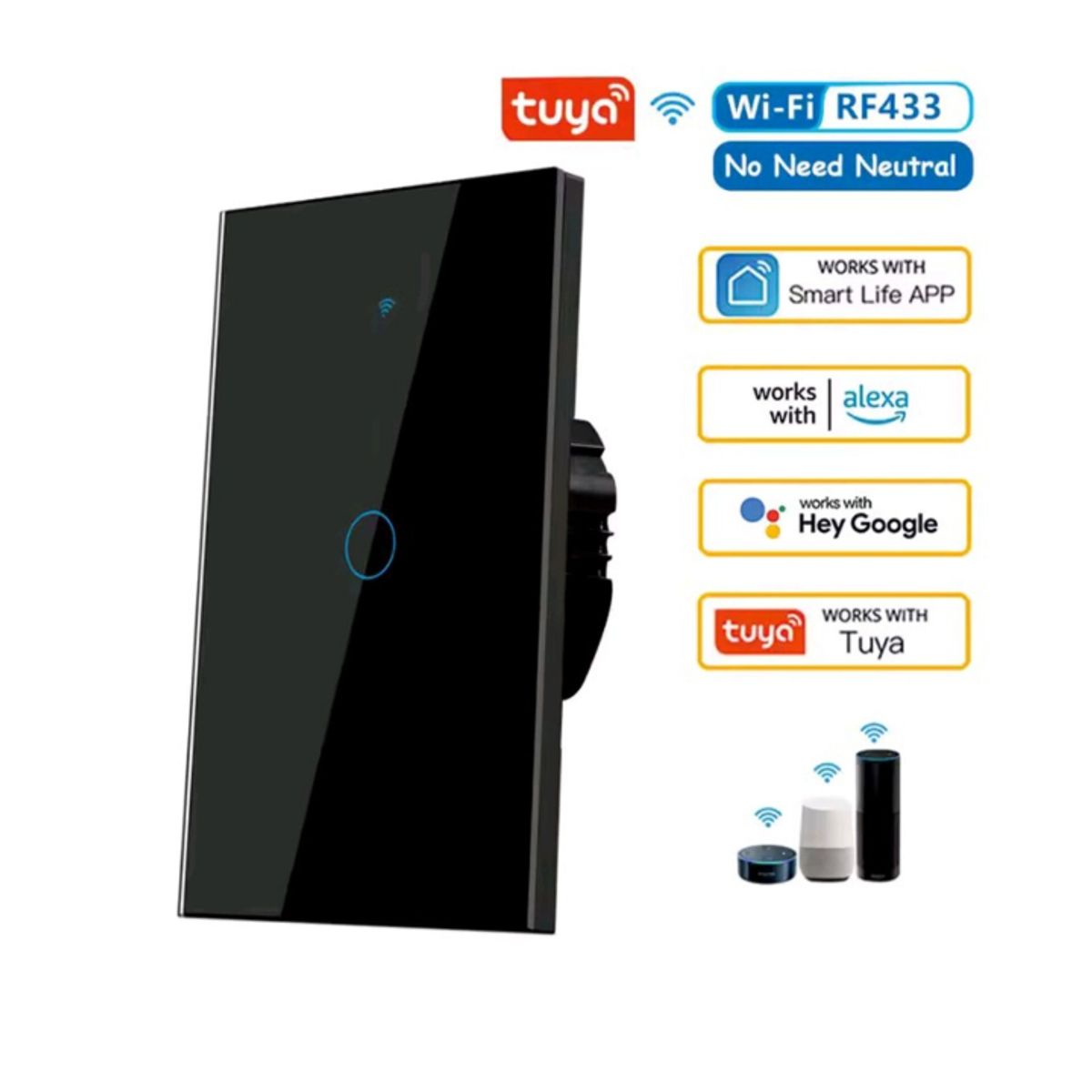 GENERICO - Interruptor Inteligente Wifi Alexa Y Google Home Switch