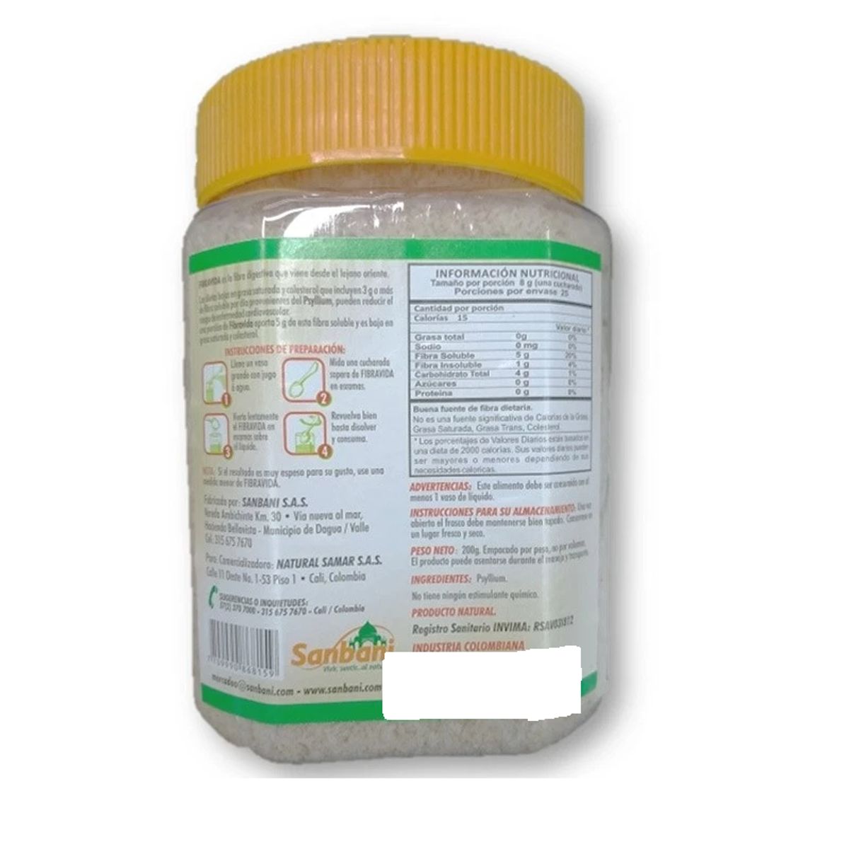 NATURAL FRESHLY - SUPLEMENTO EN POLVO PSYLLIUM X 200G FIBRA VIDA