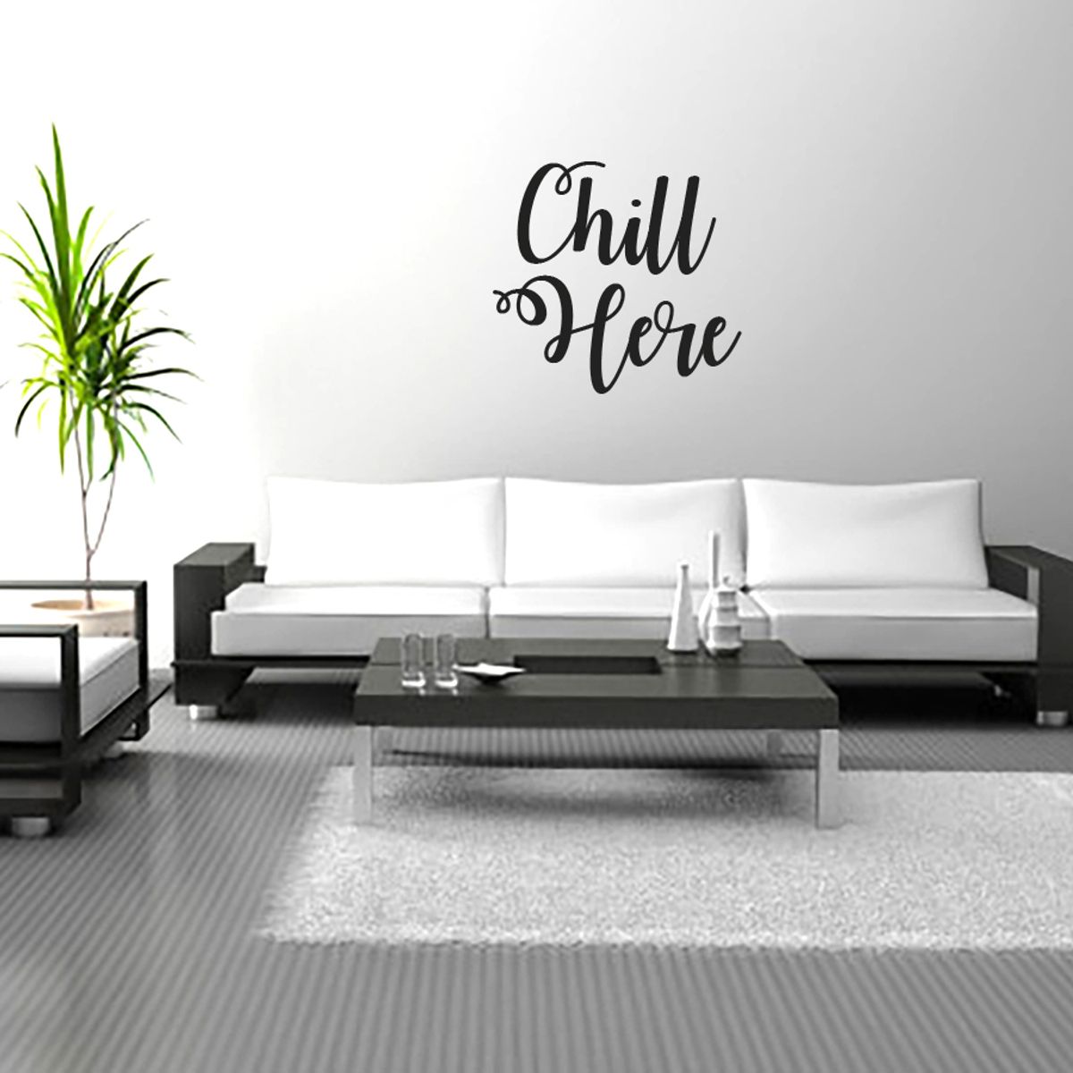 BEER EXPERIENCE LAB - Aviso decoración pared Chill Here MDF Negro