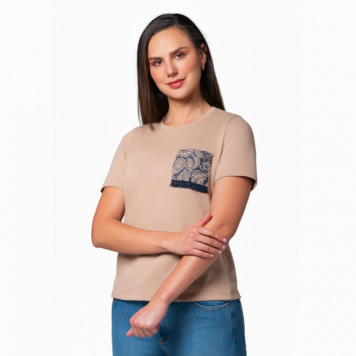 LEC LEE - Camiseta Cuello Redondo Lec Lee Caqui XLCrudo