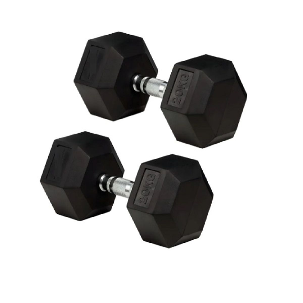 GENERICO - Pesas Mancuernas Encauchetadas Par 20 Kg Total (40 Kg)