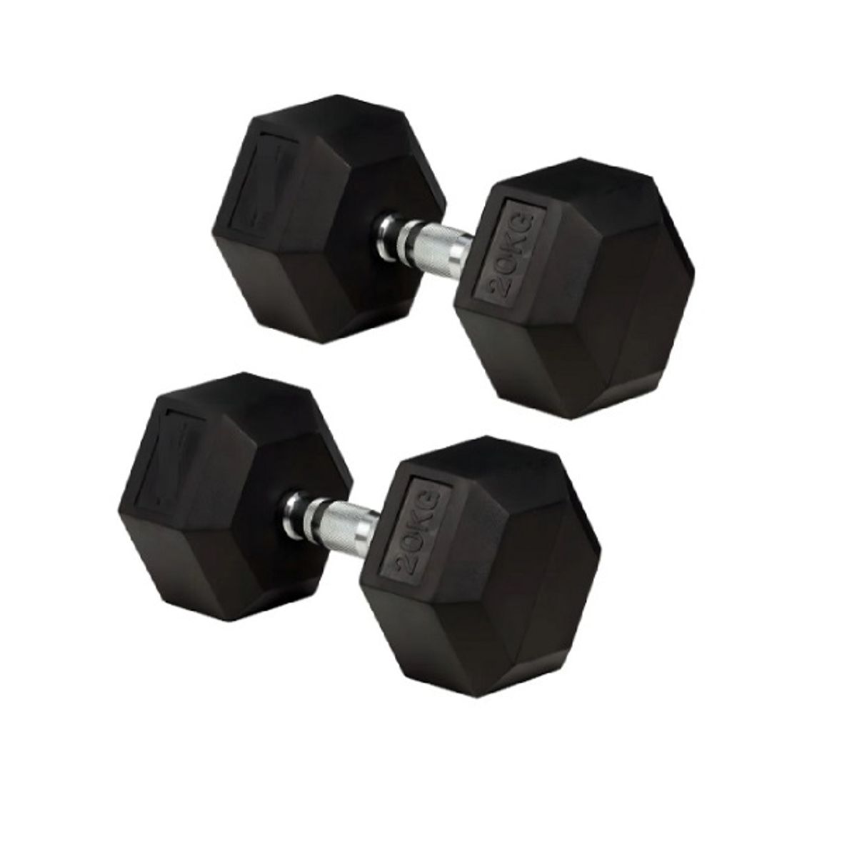 GENERICO - Pesas Mancuernas Encauchetadas Par 20 Kg Total (40 Kg)