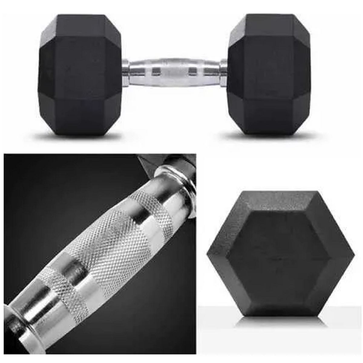 GENERICO - Pesas Mancuernas Encauchetadas Par 20 Kg Total (40 Kg)