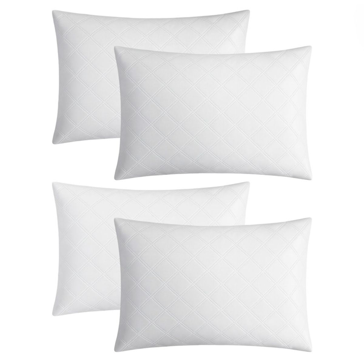 ENERGY PLUS - Set x4 Almohadas para Dormir Hotelera Microfibra Ergonómica