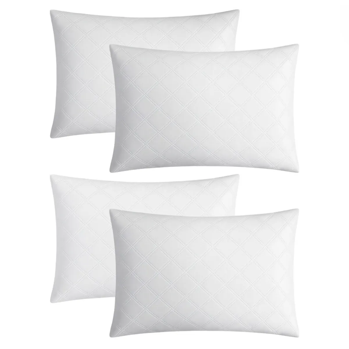 ENERGY PLUS - Set x4 Almohadas para Dormir Hotelera Microfibra Ergonómica