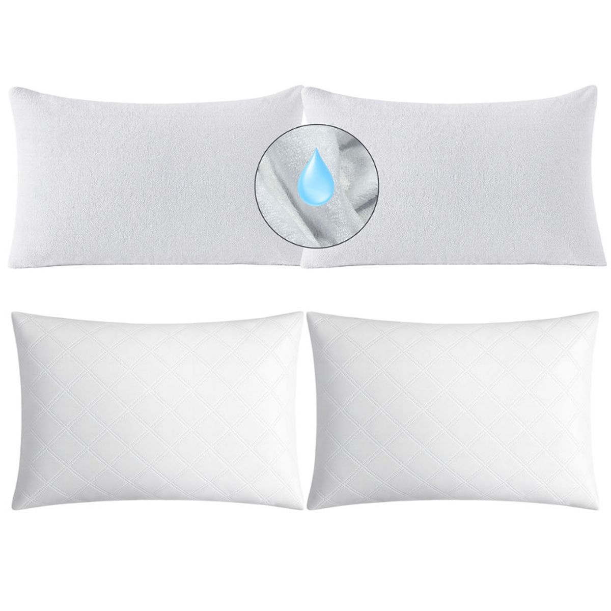 ENERGY PLUS - Combo 2 Almohadas Hotelera + 2 Protectores Algodón Suave