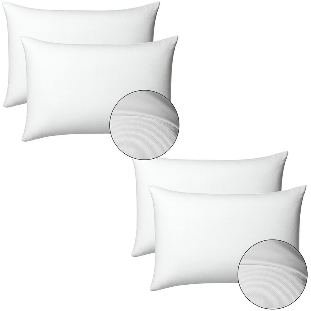 ENERGY PLUS - Set x4 Almohadas Viscoelásticas Ergonómicas con Protector