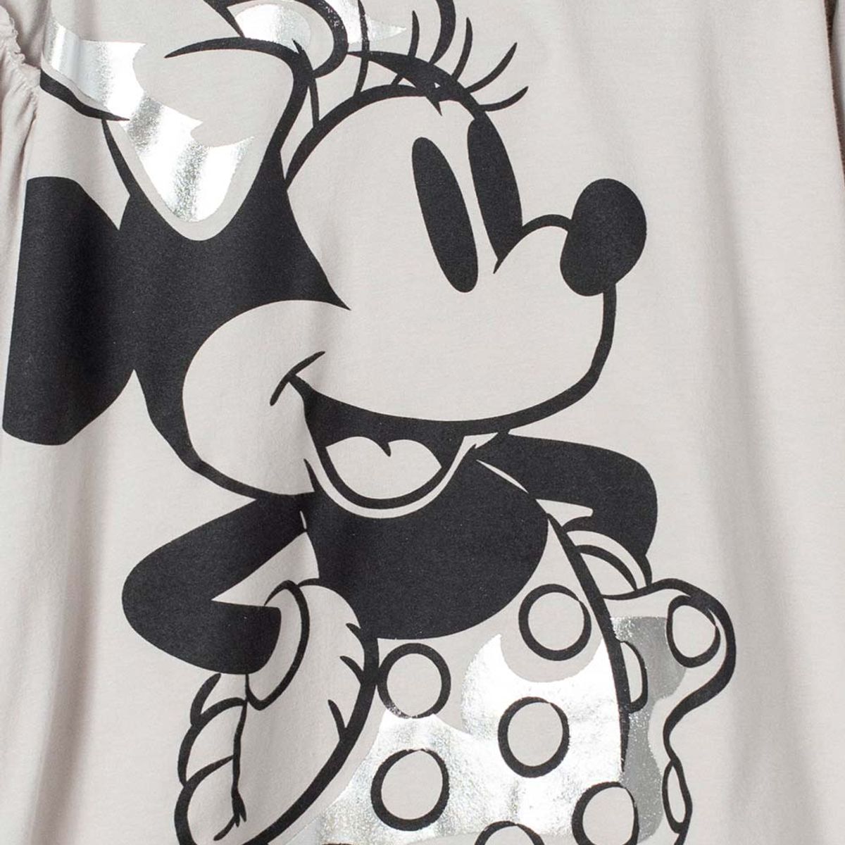 DISNEY - Camiseta de Minnie Mouse manga larga gris para niña