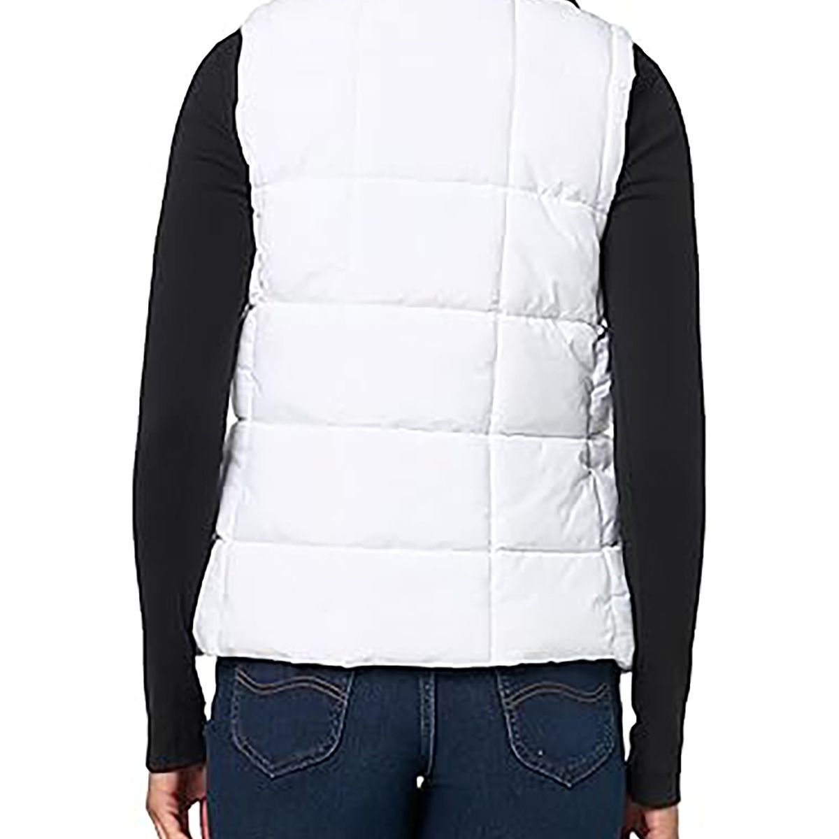 TOMMY HILFIGER - Chaleco blanco de cuello alto con cierre de cremallera  Tommy Hilfiger