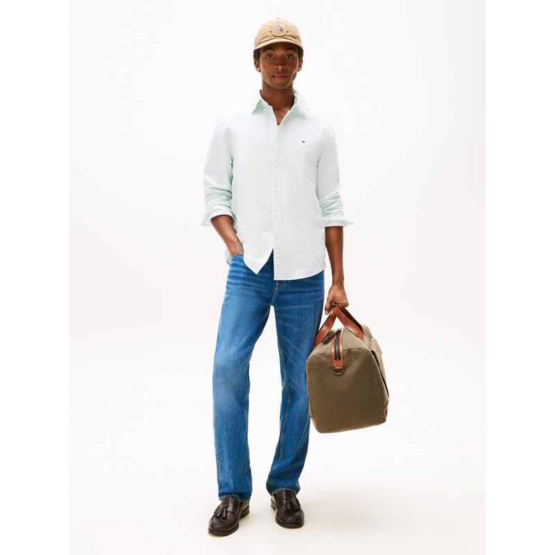 TOMMY HILFIGER - Camisa verde Heritage de rayas con corte regular Tommy Hilfiger
