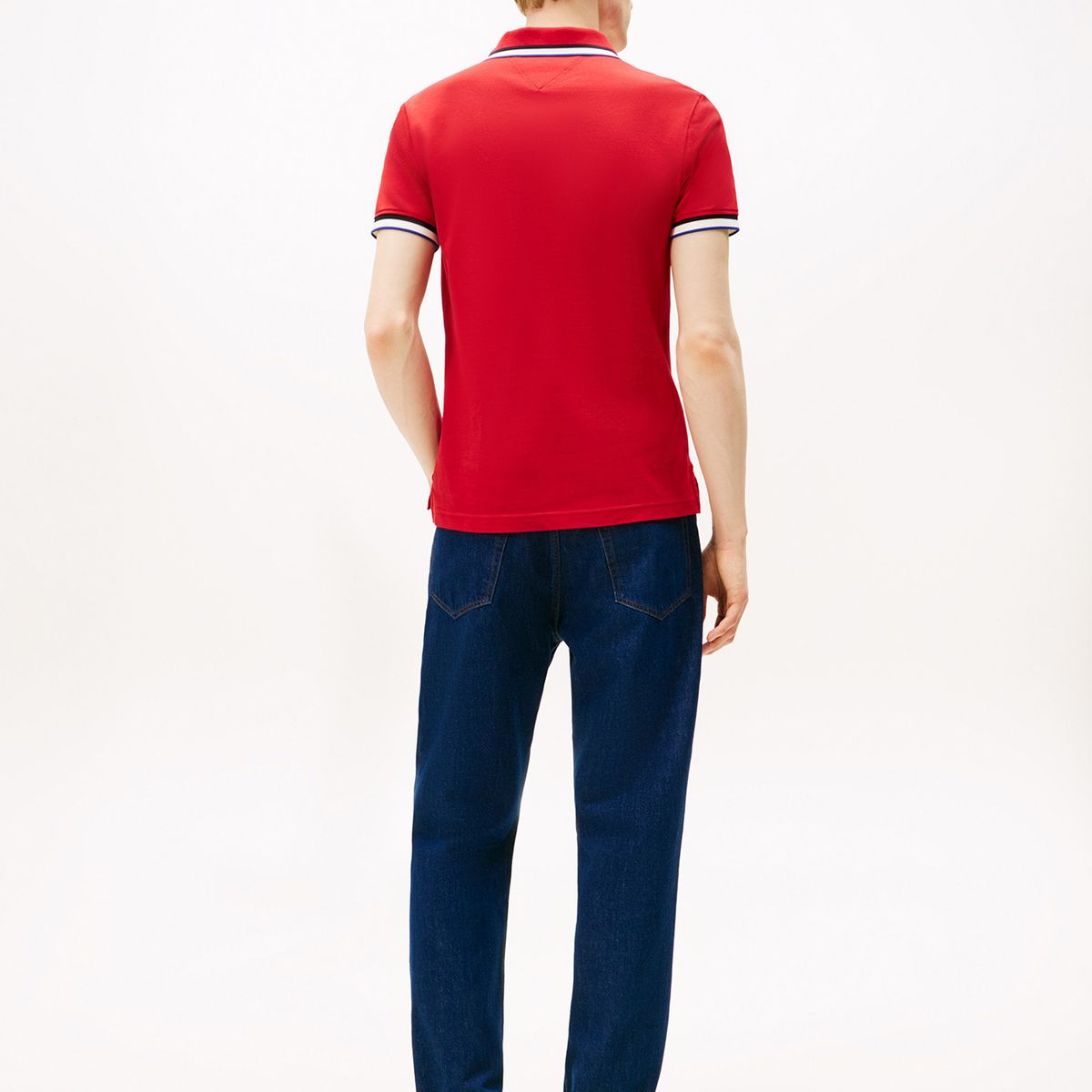 TOMMY HILFIGER - Polo rojo de corte slim con logo Tommy Hilfiger