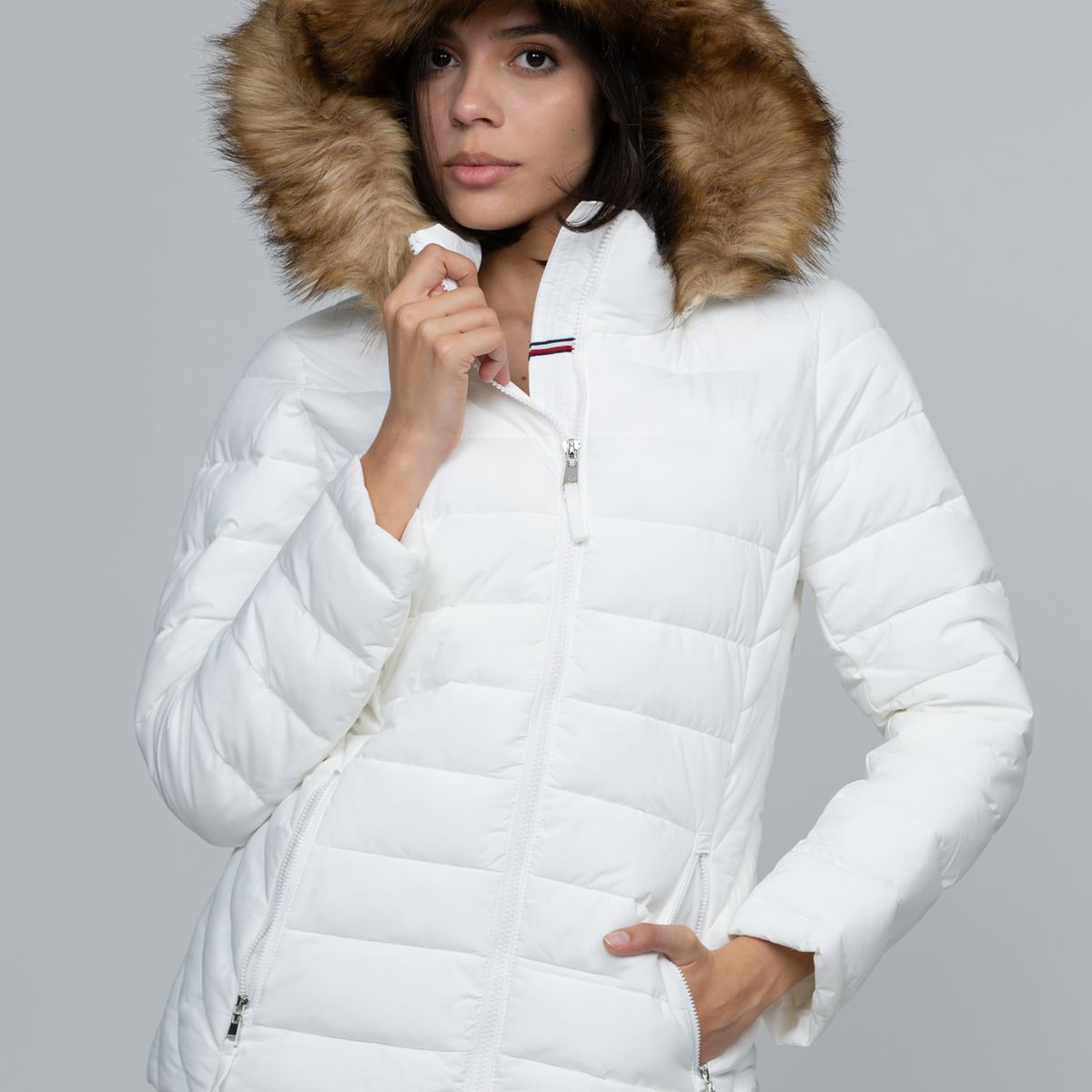 TOMMY HILFIGER - Chaqueta blanca acolchada  Tommy Hilfiger
