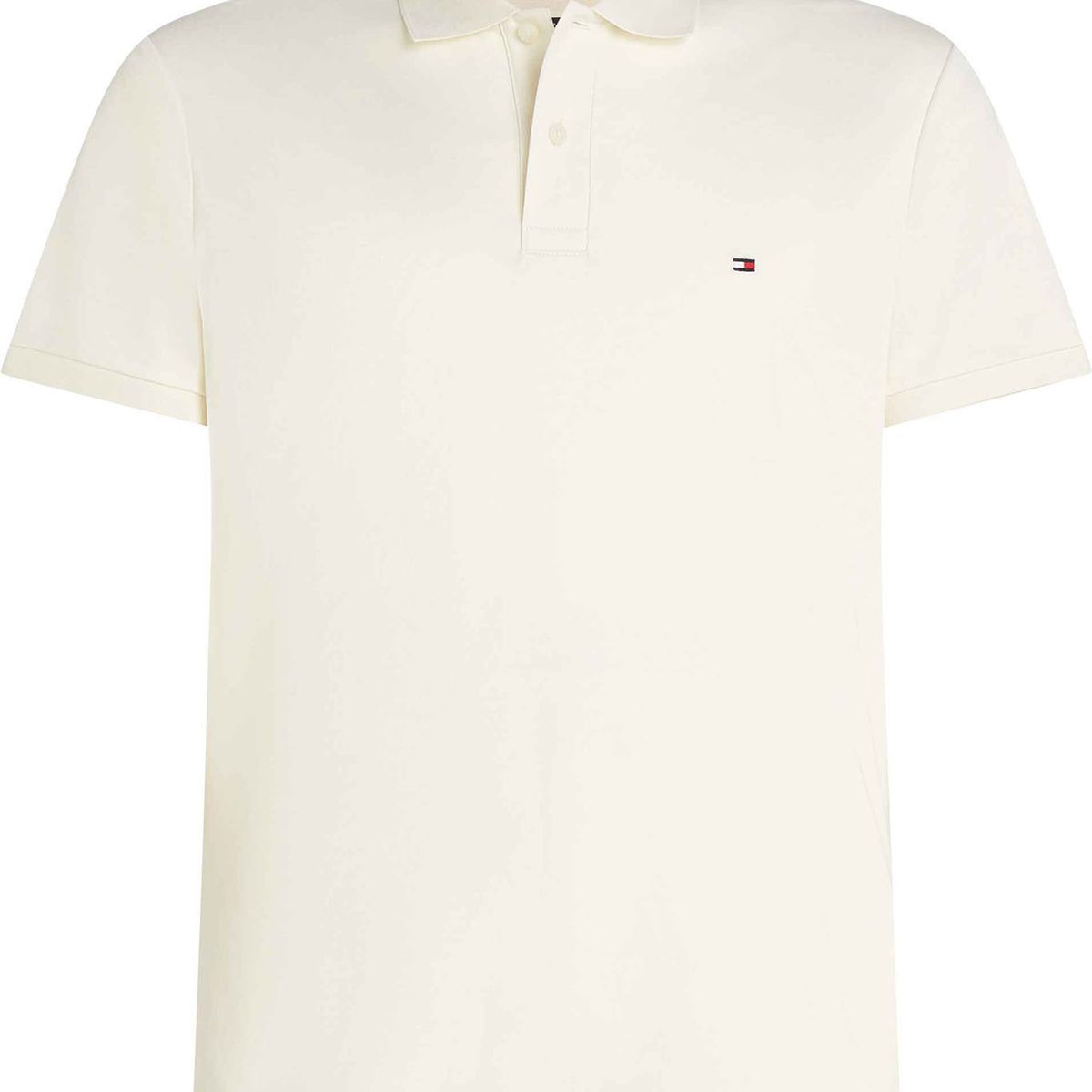 TOMMY HILFIGER - Polo blanco de punto interlock de corte regular Tommy Hilfiger