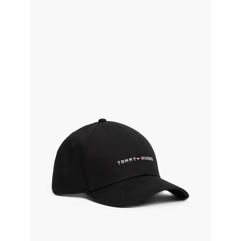 TOMMY HILFIGER - Gorra negra de béisbol con logo bordado Tommy Hilfiger