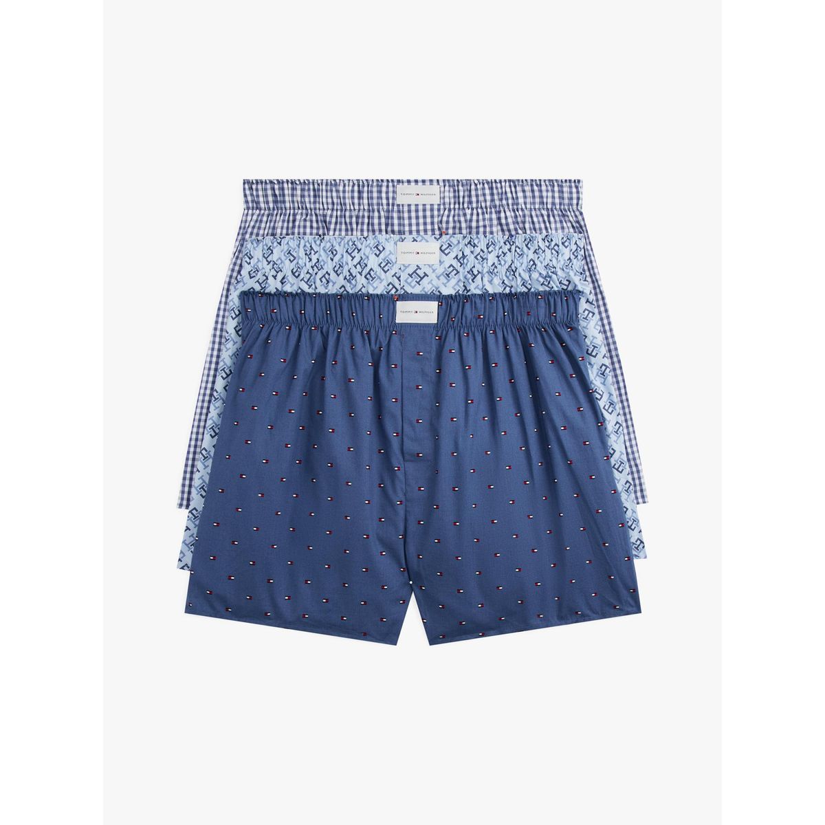 TOMMY HILFIGER - Pack azul de 3 bóxer con estampado Tommy Hilfiger
