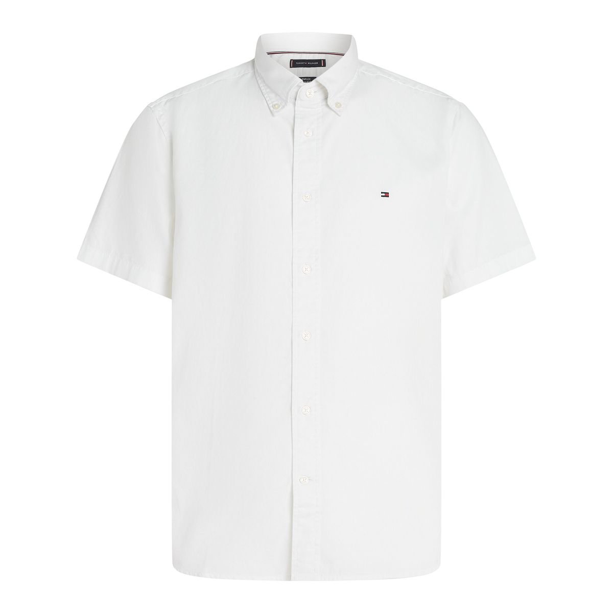 TOMMY HILFIGER - Camisa blanca Flex Poplin Solid de manga corta Tommy Hilfiger