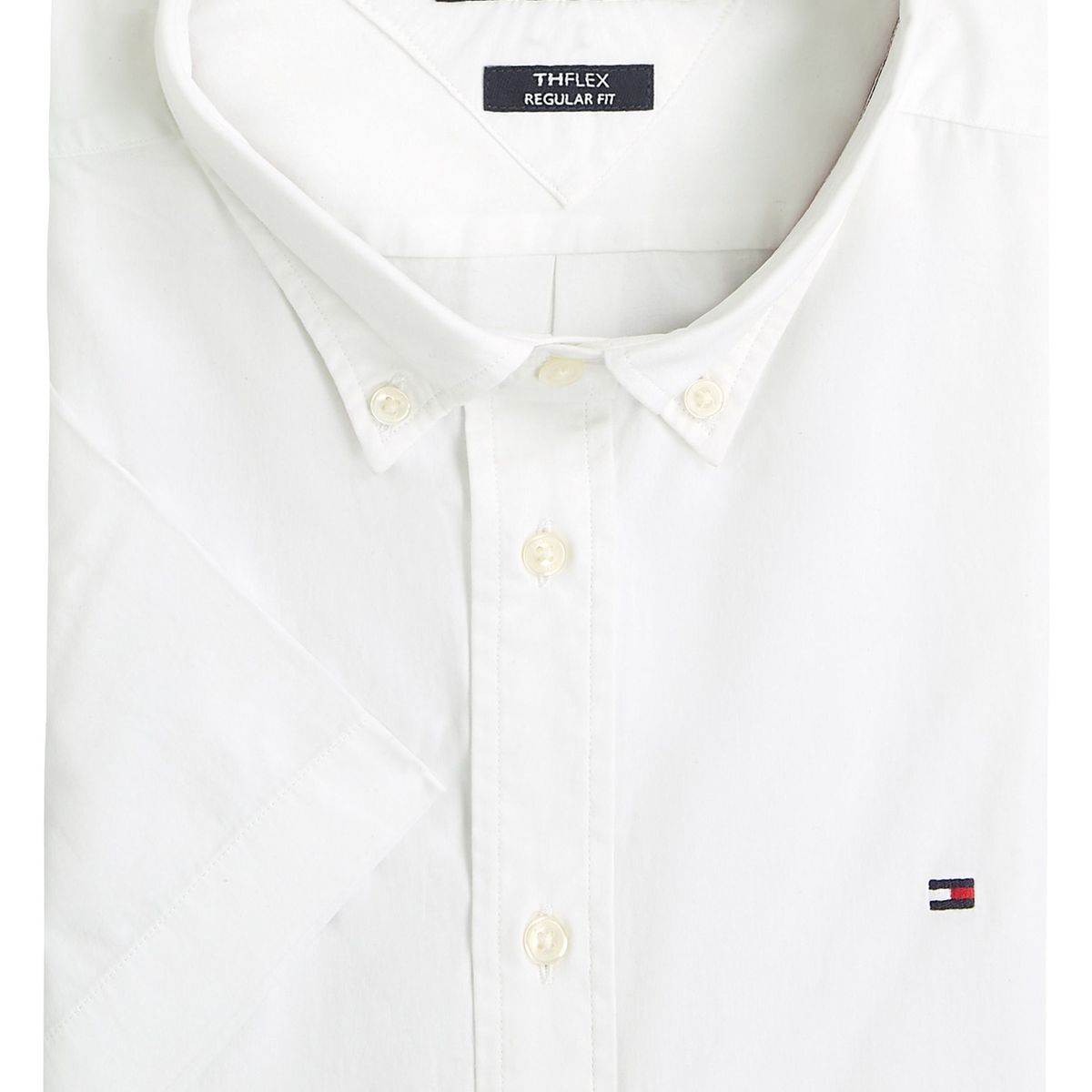 TOMMY HILFIGER - Camisa blanca Flex Poplin Solid de manga corta Tommy Hilfiger