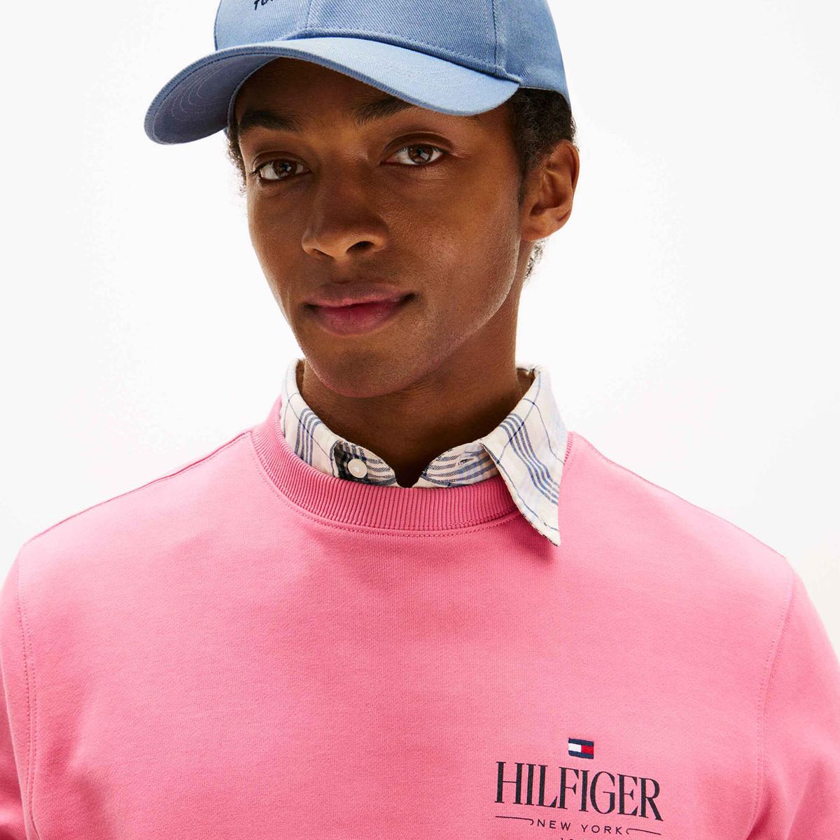 TOMMY HILFIGER - Gorra azul de béisbol con logo bordado Tommy Hilfiger