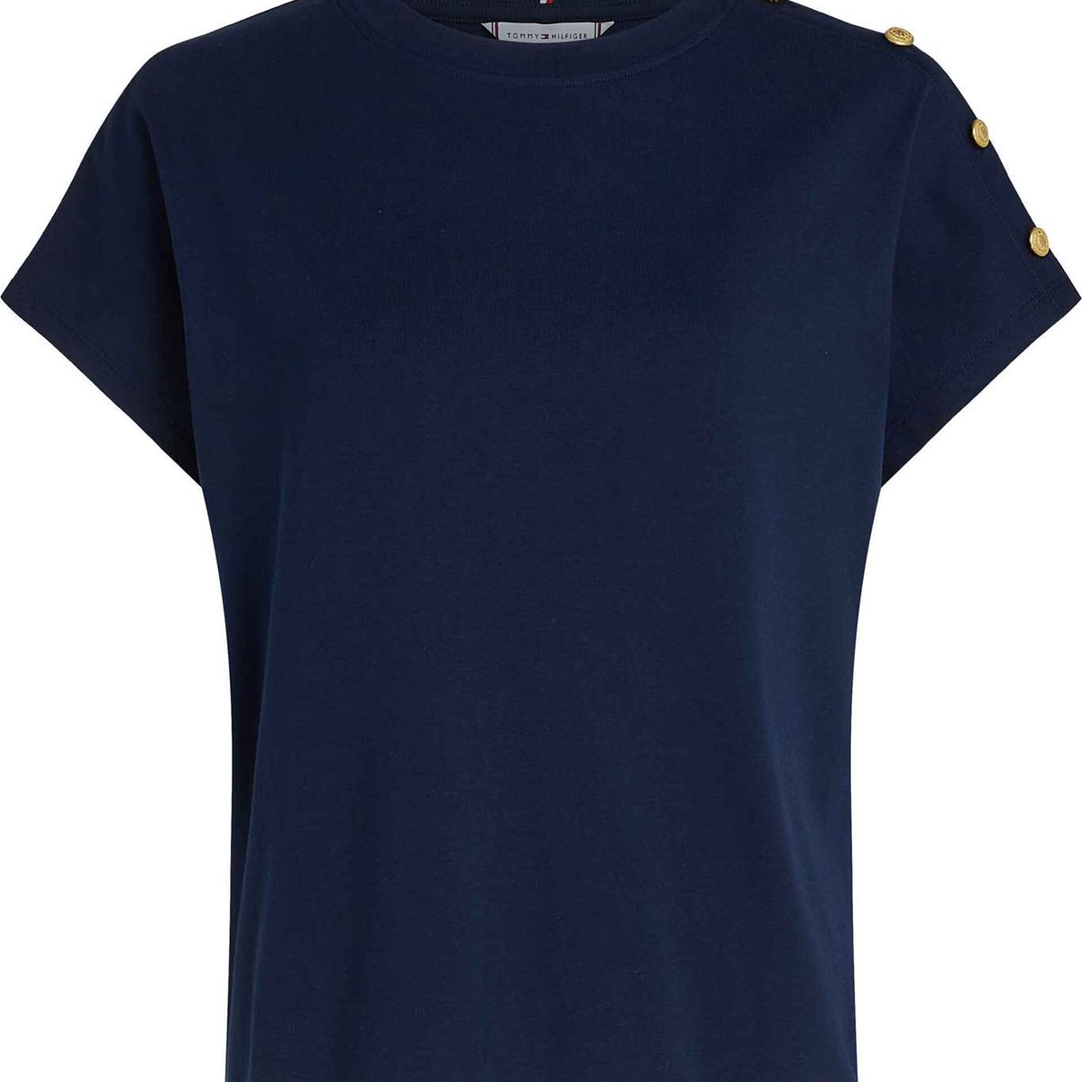 TOMMY HILFIGER - Camiseta multicolor con botones dorados en el hombro Tommy Hilfiger